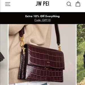 JW PEI mini flap bag - brown croc